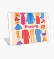 Shopping and Beauty Set in Flat Design Laptop Skin