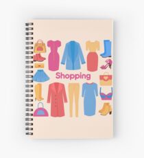 Shopping and Beauty Set in Flat Design Spiral Notebook