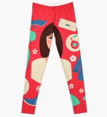 Shopping Spring in Flat Design with Woman Leggings