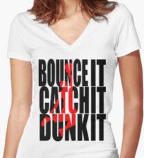 Dunk Basketball Shirt black Women's Fitted V-Neck T-Shirt