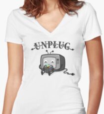Camiseta entallada de cuello en V Desenchufar