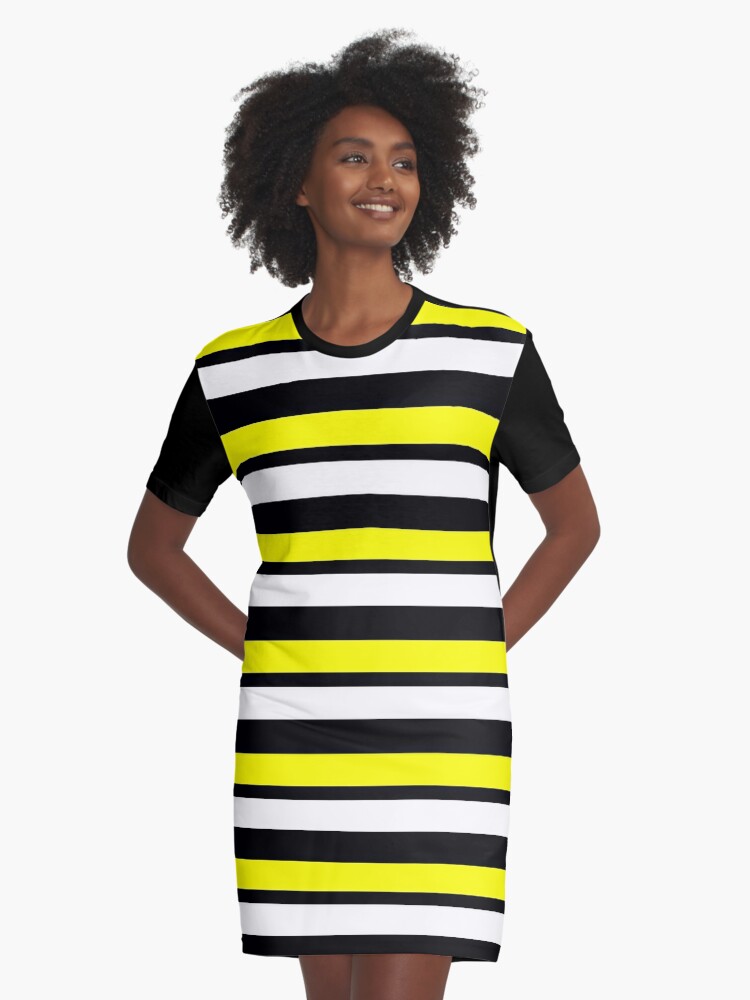 black and yellow striped dress