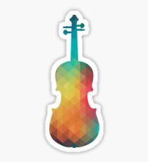 Rainbow violin silhouette Sticker