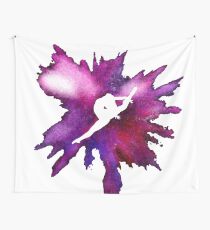 Gymnast Explosion Silhouette Galaxy Wall Tapestry