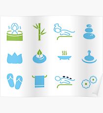 Hand-drawn cute wellness Icons Poster