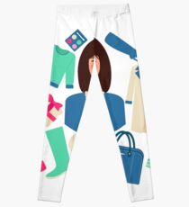Shopping Winter in Flat Design with Woman Leggings
