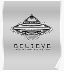 UFO Believe Shirt Poster