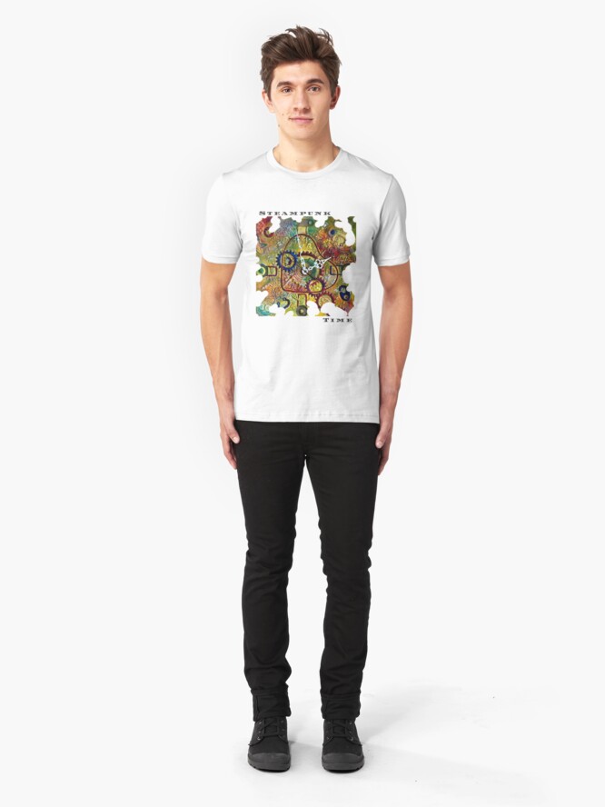 Alternate view of STEAMPUNK LOVE - STEAMPUNK TIME Slim Fit T-Shirt