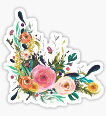 Pretty Watercolor Garden Floral Sticker