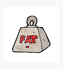 cartoon weight with fat text Photographic Print