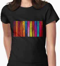 Colourful Old Wood Women's Fitted T-Shirt