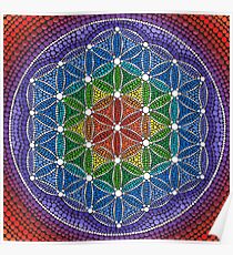 Rainbow Flower of Life Poster