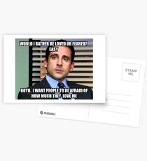 Michael Scott Würde ich lieber geliebt oder gefürchtet werden? Postkarten