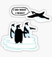 I Do What I Want T-shirt Cool Flying Penguin Tshirt Sticker