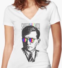 Shostabrovich Tailliertes T-Shirt mit V-Ausschnitt