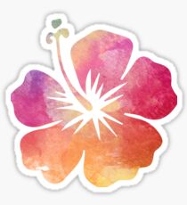 Hibiskus-Wasser-Farbblume Sticker