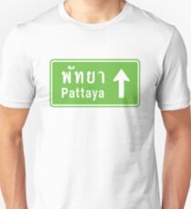 Pattaya, Thailand Ahead ⚠ Thai Road Sign ⚠ Unisex T-Shirt