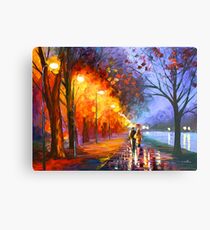 GASSE AM LAKE - Leonid Afremov Metallbild