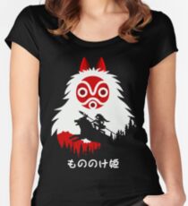 Princess Mononoke - Hayao Miyazaki - Studio Ghibli Women's Fitted Scoop T-Shirt