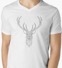Christmas deer head abstract geometric pattern Men's V-Neck T-Shirt
