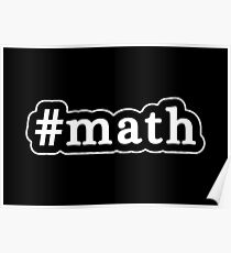 Math - Hashtag - Black & White Poster