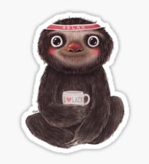 Sloth I♥lazy Sticker