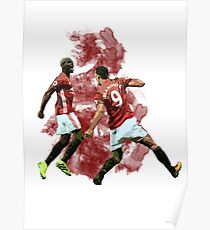 Pogba und Ibrahimovic Kunst Poster