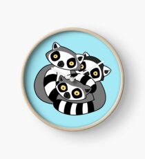 Cuddly Ring Tailed Lemurs Clock