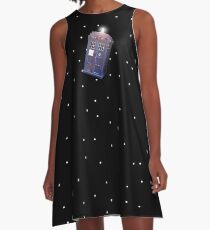 Police Box in Outerspace. A-Line Dress
