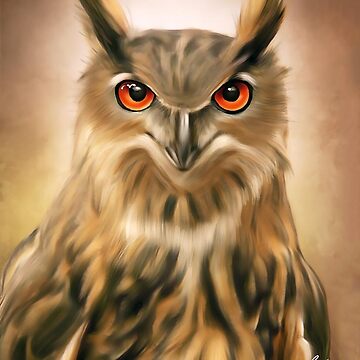 Artwork thumbnail, Digital Horned Owl by wayneflint