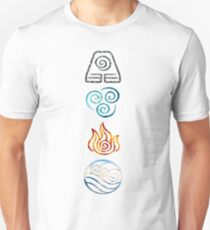 Avatar die letzten Airbender Element Symbole Unisex T-Shirt