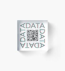 Punchcard data (QR, 3D) Acrylic Block