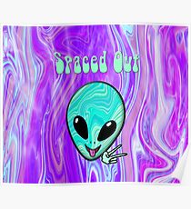 Spaced Out Psychedelic Alien Poster