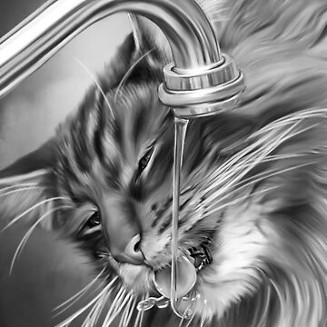 Artwork thumbnail, Cat Drink by wayneflint