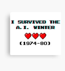 I survived the A.I. winter (8-bit 3D) Canvas Print