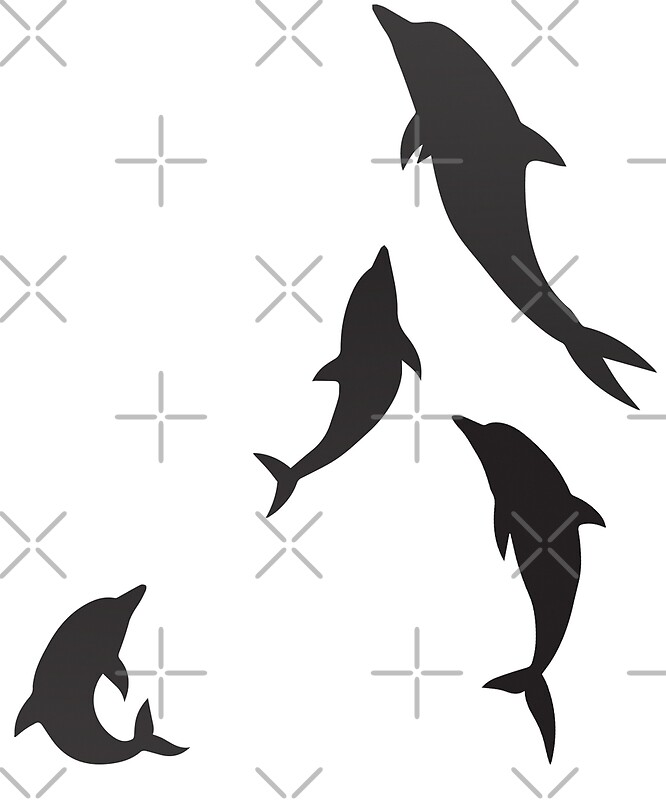 Schone Delphin Herd Gruppen Schwimmen Grafik Von Japaneseinkart Redbubble