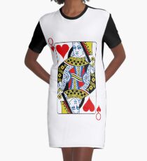 Spielkarte der Königin der Herzen T-Shirt Kleid