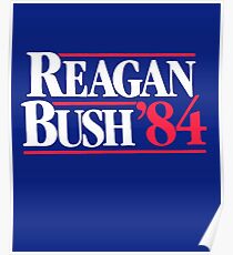 Reagan Bush '84 1984 Campaign Poster Poster