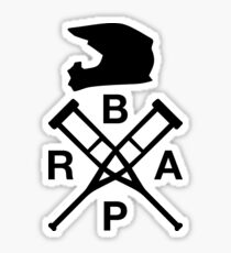 Crossed Crutches Brap Dirt Bike Helmet Sticker