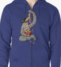 A Sloth Eating Spaghetti Zipped Hoodie