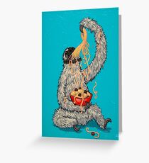 A Sloth Eating Spaghetti Greeting Card
