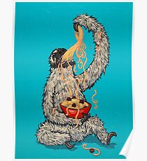A Sloth Eating Spaghetti Poster