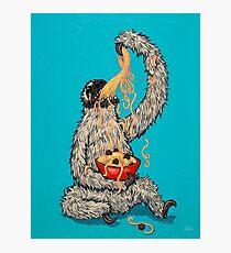 A Sloth Eating Spaghetti Photographic Print