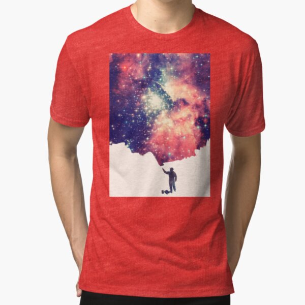 SPACE STATION MAN SOLAR SYSTEM GALAXY PLANETS FANTASY COLORFUL T TEE SHIRT S-2XL