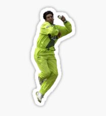 Wasim Akram Cricket Sticker Sticker