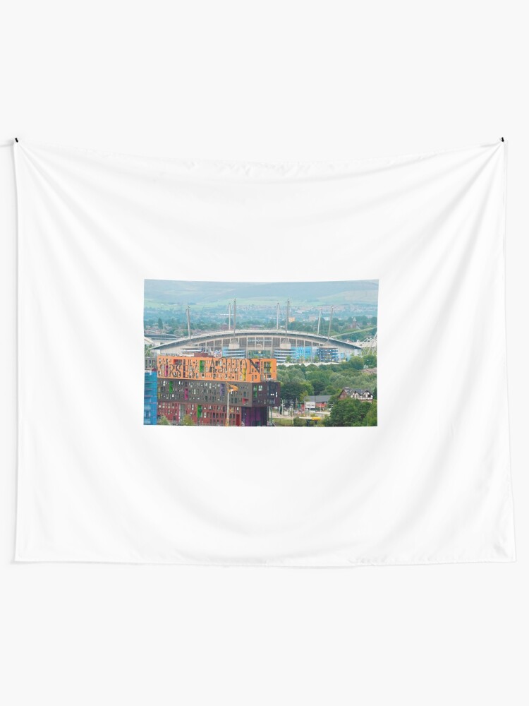 Alternate view of Etihad Stadium, the home of Manchester City Football Club Tapestry