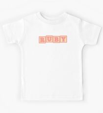 Baby Ruby in alphabet building blocks Kids Tee