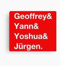 Geoffrey & Yann & Yoshua & Jürgen (white) Canvas Print