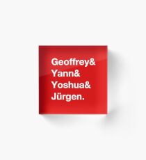 Geoffrey & Yann & Yoshua & Jürgen (white) Acrylic Block