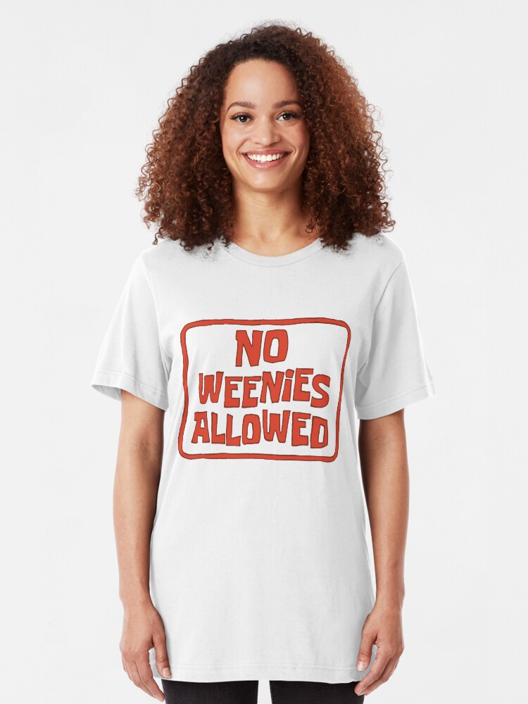 Alternate view of No Weenies Allowed - Spongebob Slim Fit T-Shirt